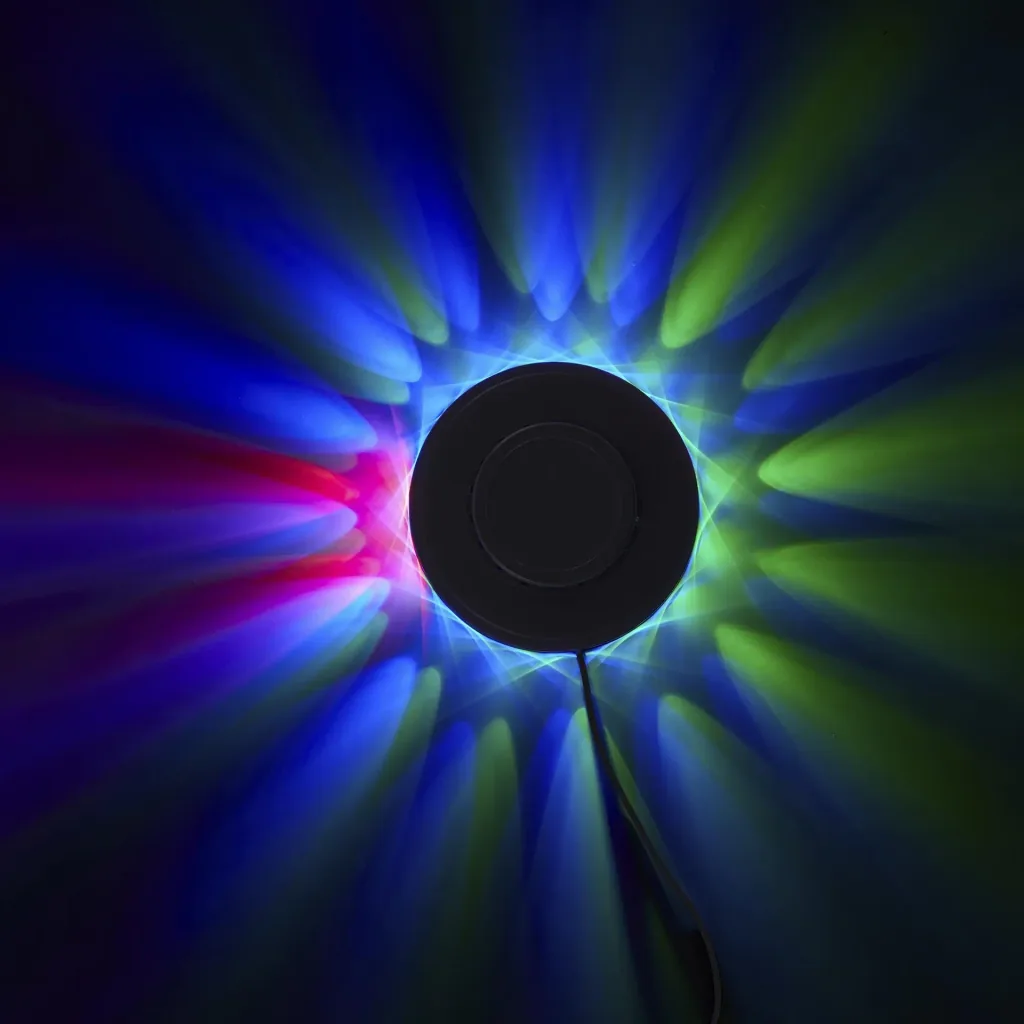 RGB-LED Lichtrad, 48 x RGB-LEDs, max. 3 Watt, Musiksensor und Farbwechsel