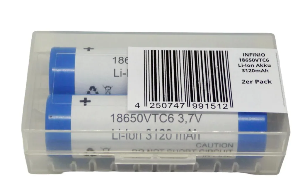Lithium-Ionen Akku mit 3120 mAh und 3,7 Volt - 2er Box