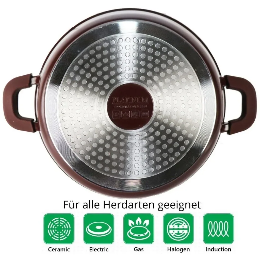Bratentopf/Kasserolle - mit Deckel - 24 cm - Burgunderrot