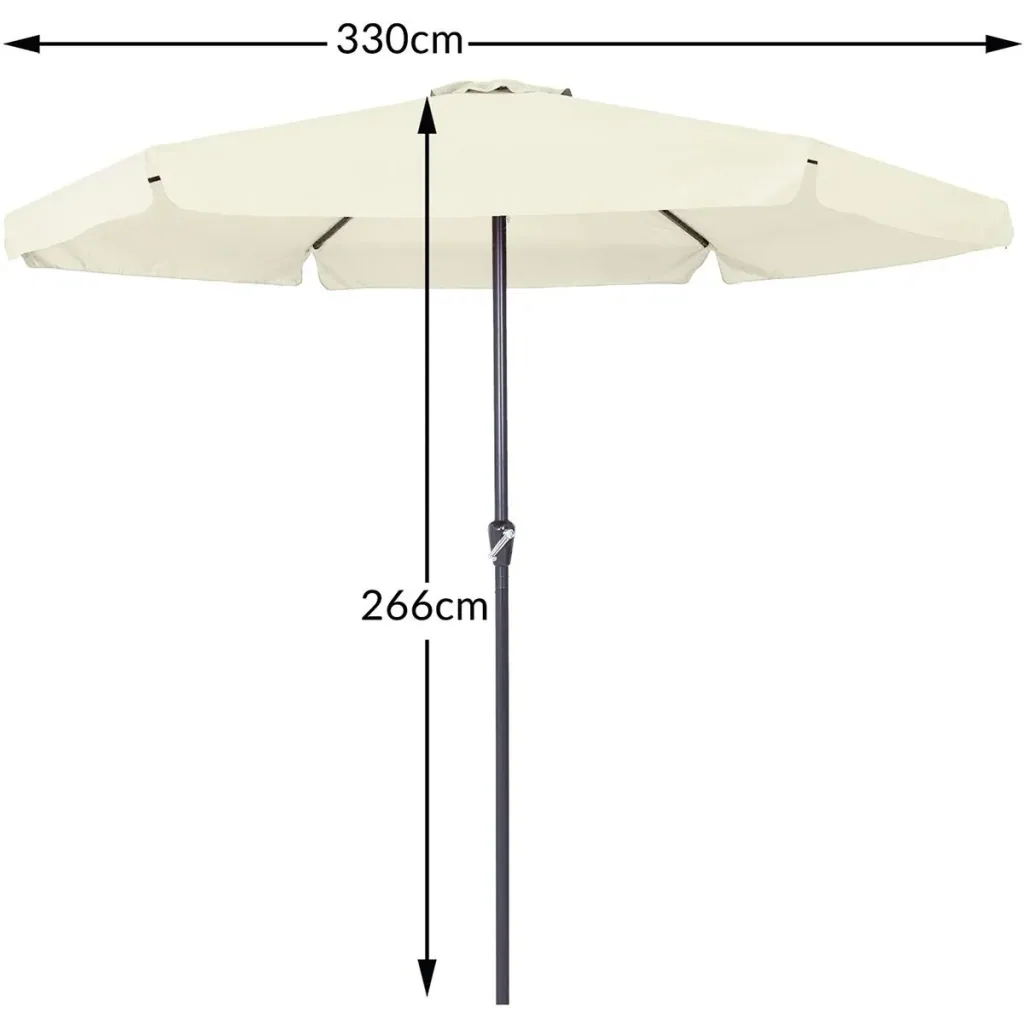 Sonnenschirm mit Drehmechanismus beige Ø330cm mit UV-Schutz 40+