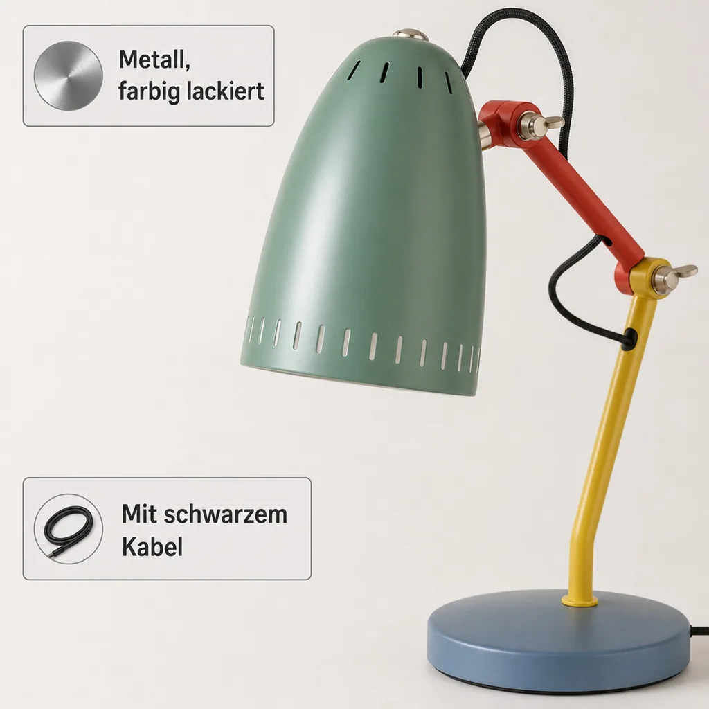 Superliving Schreibtischlampe "Dynamo 345" bunt