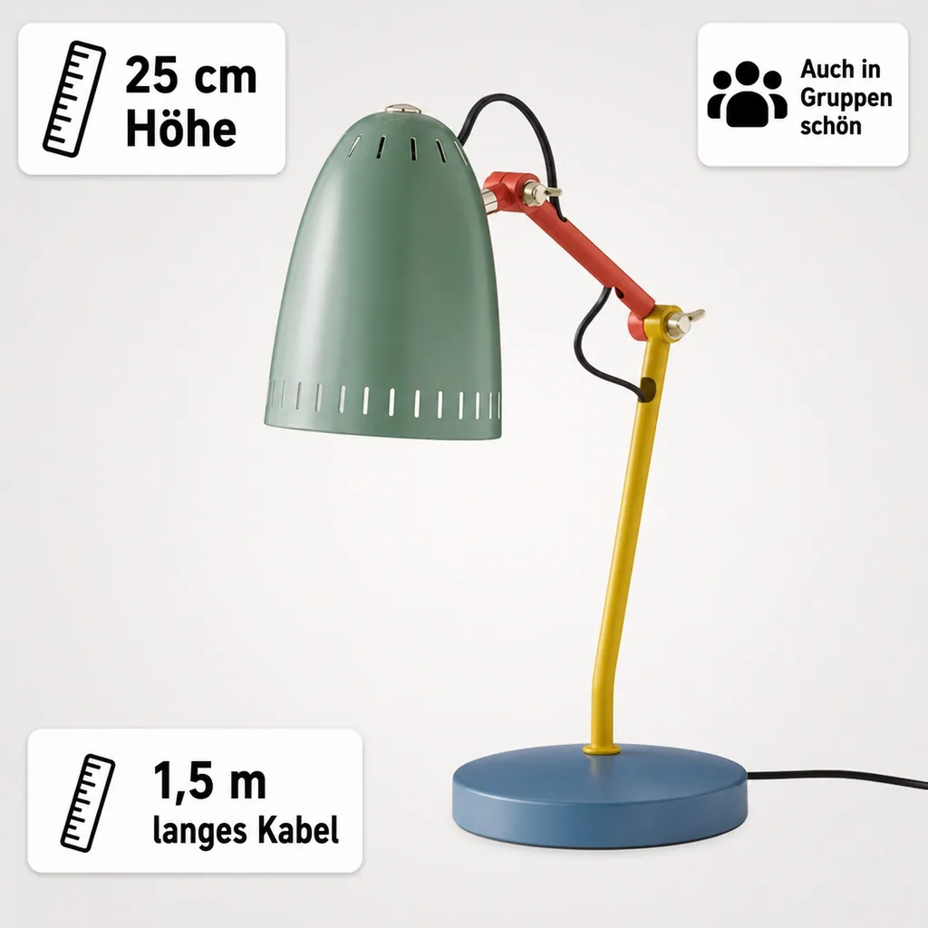 Superliving Schreibtischlampe "Dynamo 345" bunt