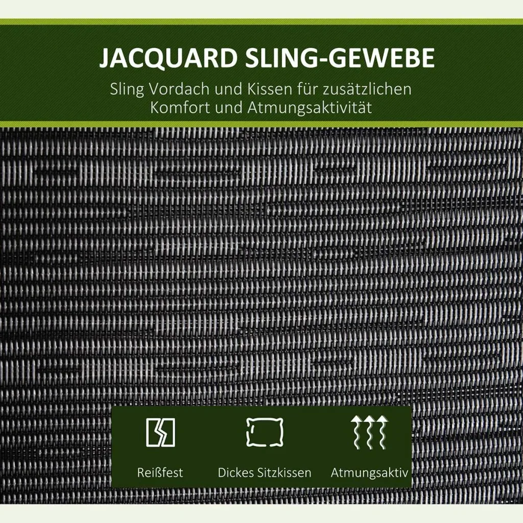Hollywoodschaukel, 3-Sitzer Gartenschaukel, Verstellbares Sonnendach, Texteline Grau 200 x 120 x 170 cm