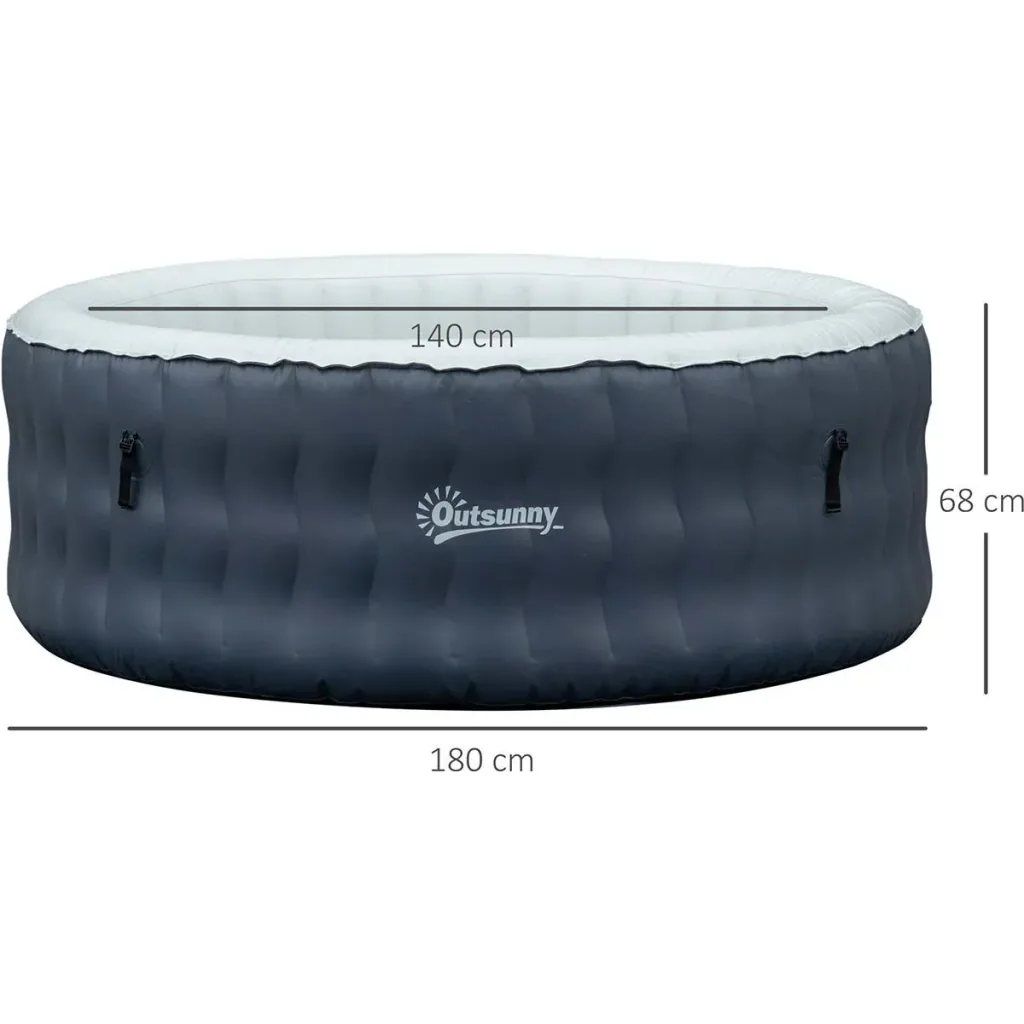 Whirlpool Spa aufblasbar für 4 Personen Dunkelblau+Weiß 180 x 68 cm