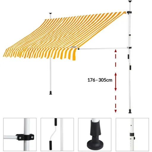 Klem Sonnensegel gelb/weiß 250cm