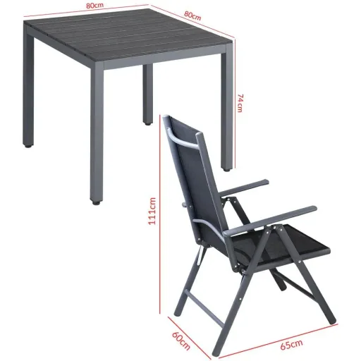 5-tlg. Garten-Set - Anthrazit