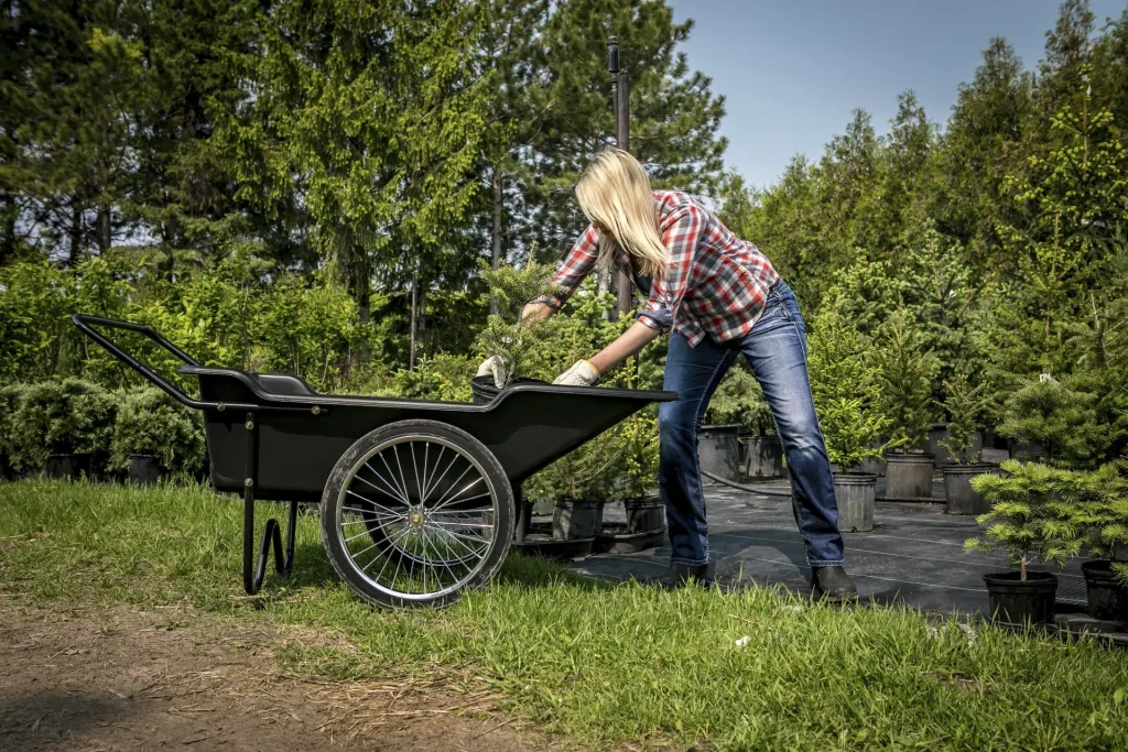 Polar Schubkarre Premium 283L 74×165×74 cm Schwarz – 181 kg Traglast, Vollgummi-Räder