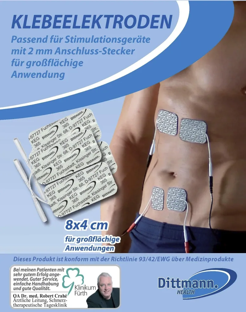Ersatzpads für Reizstromgerät TENS 240, 8 x 4 cm, 4er Set