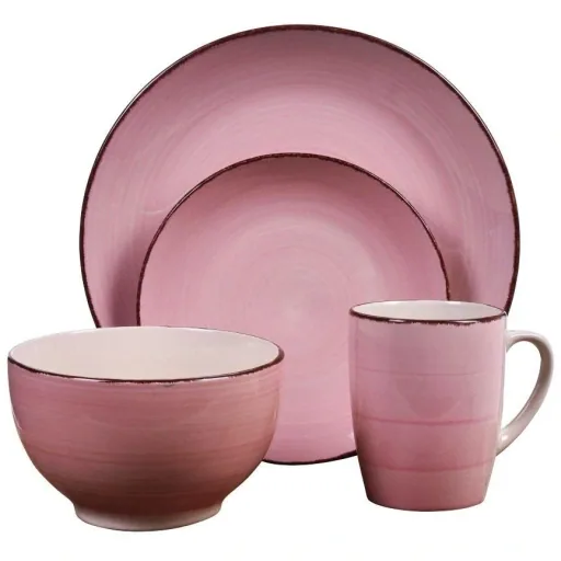NL Geschirrset 16-teilig - Steingut - Rosa