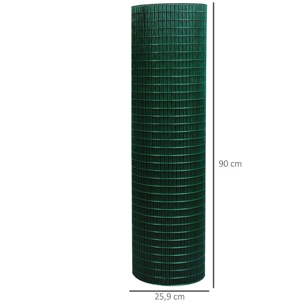 Wühlmausgitter Drahtgitter Volierendraht Kaninchendraht Drahtzaun Schutzgitter Masche Biegsam PVC Dunkelgrün H0,9xL30 m