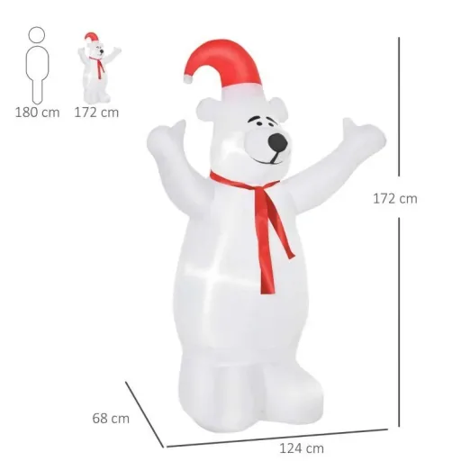 Aufblasbarer Weihnachts-Eisbär 1,72 m Weihnachtsdekoration