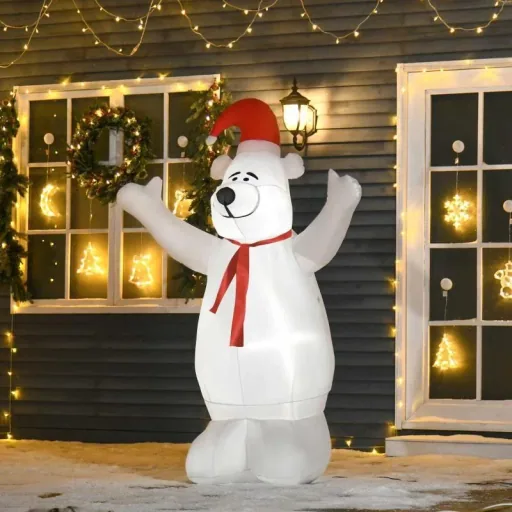 Aufblasbarer Weihnachts-Eisbär 1,72 m Weihnachtsdekoration