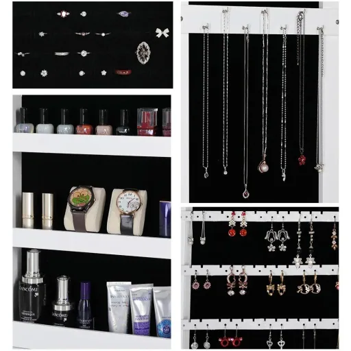 LED-Schmuckschrank weiß 31,5x9x110cm hängend