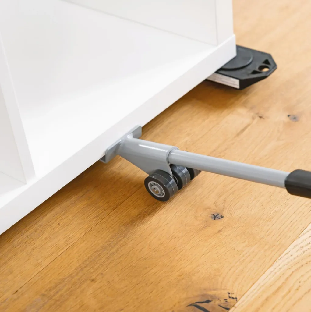 Transporthilfe MM 4121, 38 x 6,5 x 3,5 cm, softe Rollen Ø 40 mm, Möbelheber, Umzugshelfer, Stahl, Tragkraft 150 kg