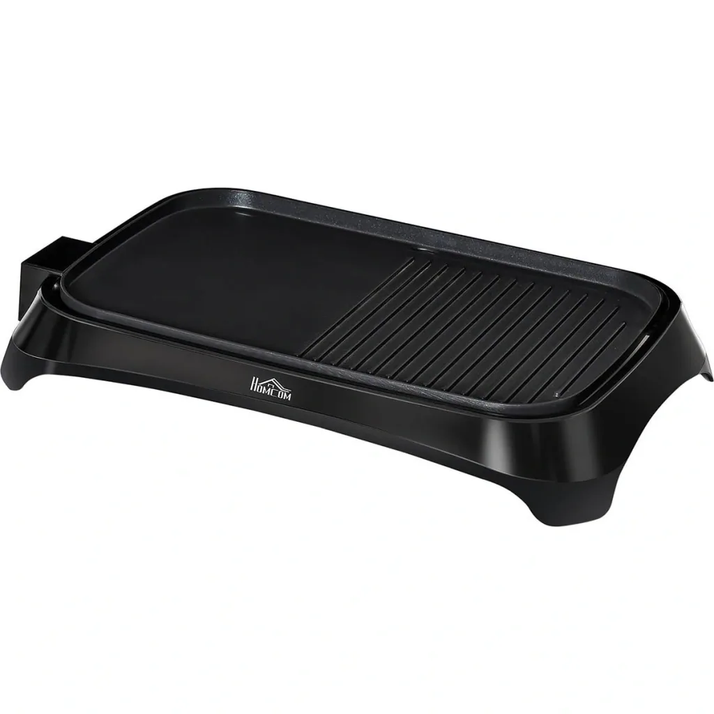Elektrogrill Tischgrill elektrisch mit Regelbarer Thermostat Antihaftbeschichtete Grillplatte 1600 W BBQ Tisch Grill Tep