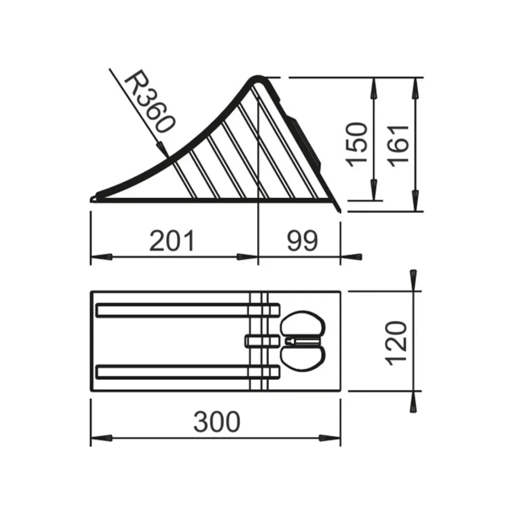 Unterlegkeil Größe 36, 1.600 kg Radlast