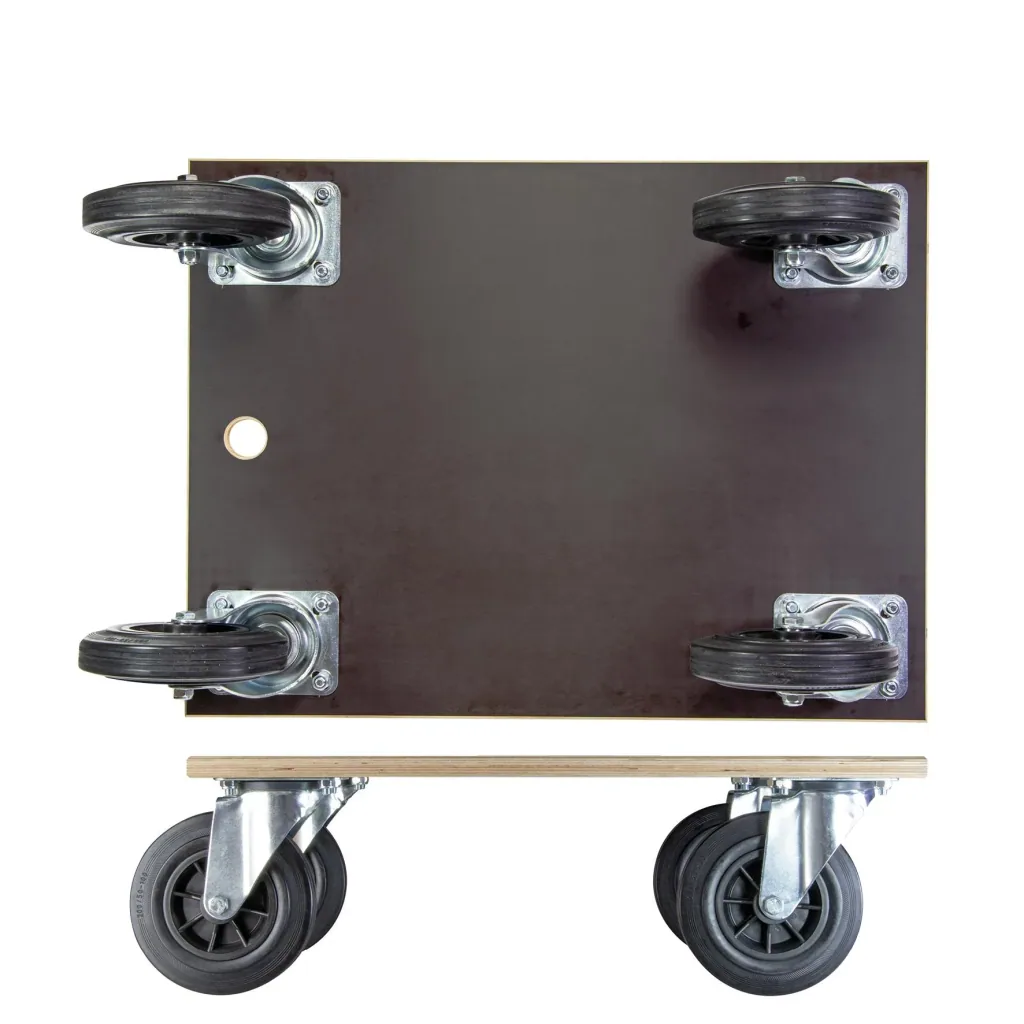 Transporthilfe MM 1148, 78 x 59 x 26 cm, harte Rollen Ø 200 mm, Rollenlager, Multiplex Platte FSC®, Tragkraft 750 kg
