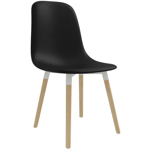 Esstischstühle 2tlg. Kunststoff schwarz