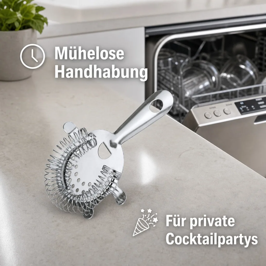 Barsieb & Cocktailsieb aus Edelstahl (18/10) - Für perfekte Cocktails & Drinks