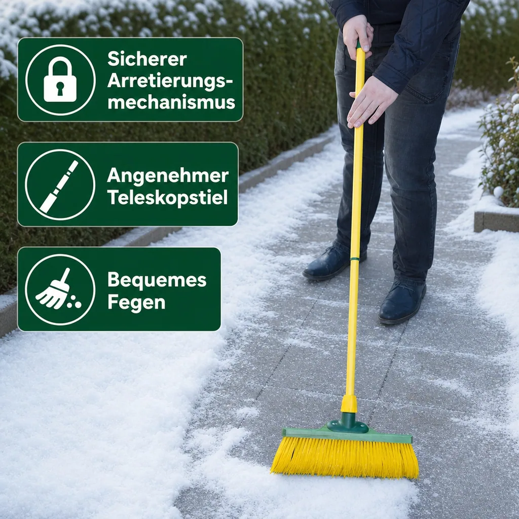 Krallenbesen mit Teleskopstiel, 40 cm breit