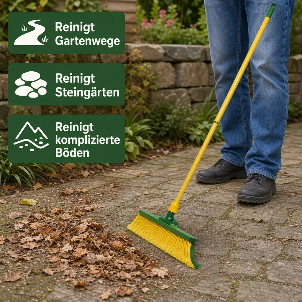Krallenbesen mit Teleskopstiel, 40 cm breit