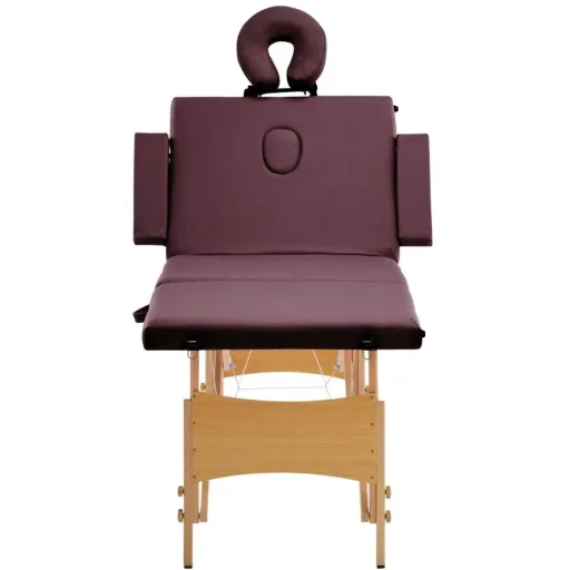 Klappbarer Massagetisch 4 Zonen Holz lila