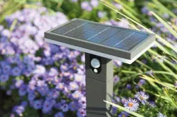 Solar LED Sockel ARIANE mit Sensor Schwarz, 3,3 Watt, 210 lm, warmweiß