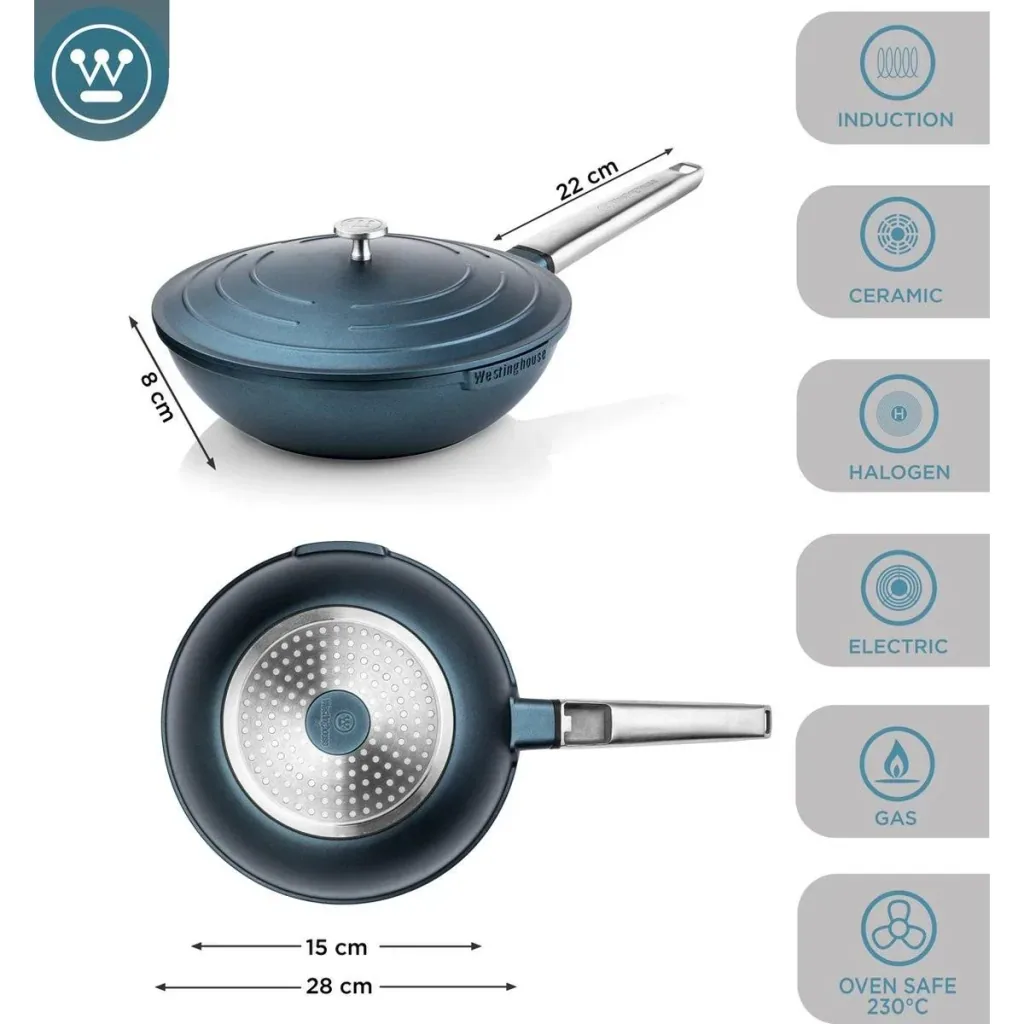 Performance Series Wokpfanne - Wok mit Deckel - 28 cm - Blau
