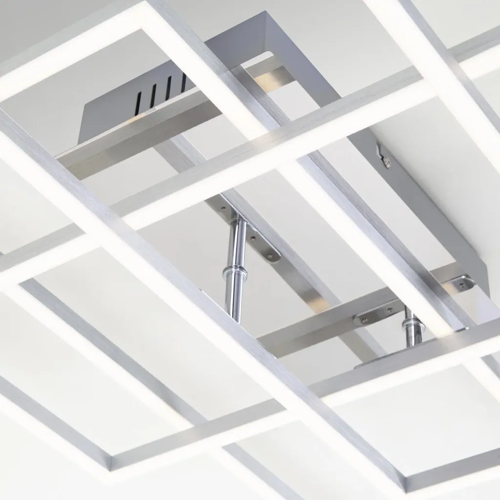 LED Wand- und Deckenleuchte, 104 cm, CCT, 5500 Lumen, 55 Watt, Alu-Chrom