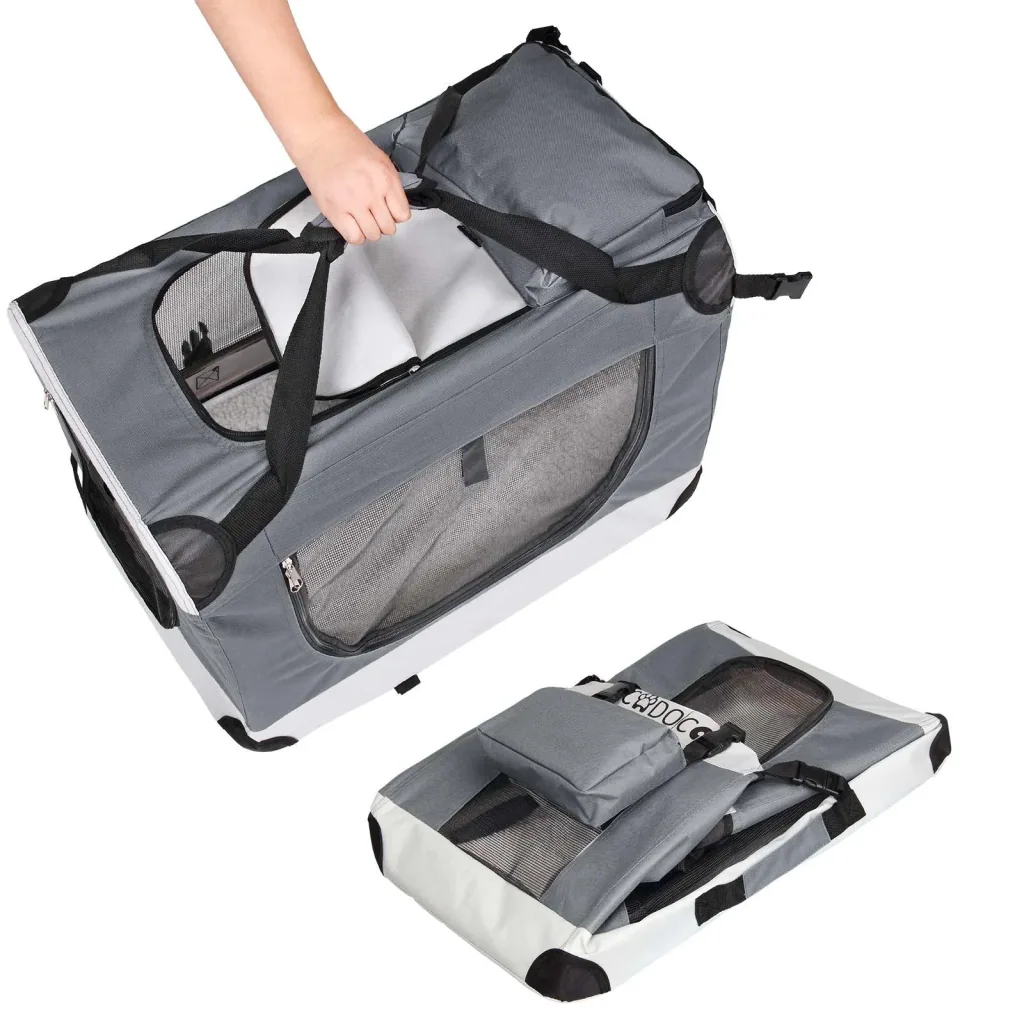 Hundetransportbox L 70 x 52 x 52cm grau
