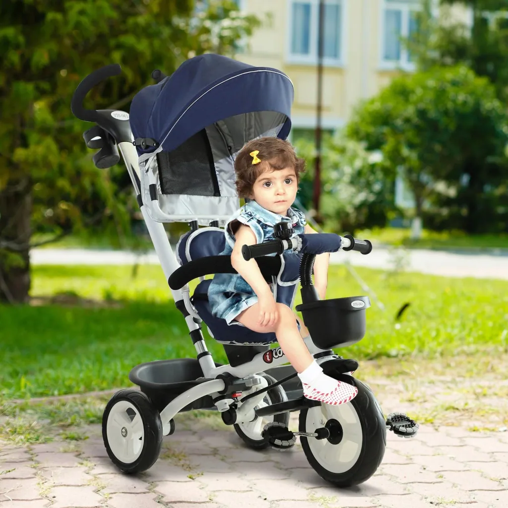 4-in-1 Kinderdreirad mit Sonnendach