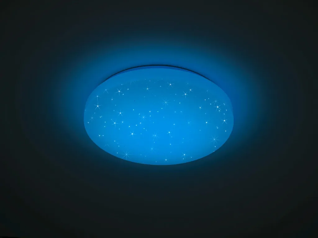 LED-Deckenleuchte CHARA, 12 W RGB-LED, 3000K, 950 lm, weiß, Fernbedienung, dimmbar, Starlight Cover