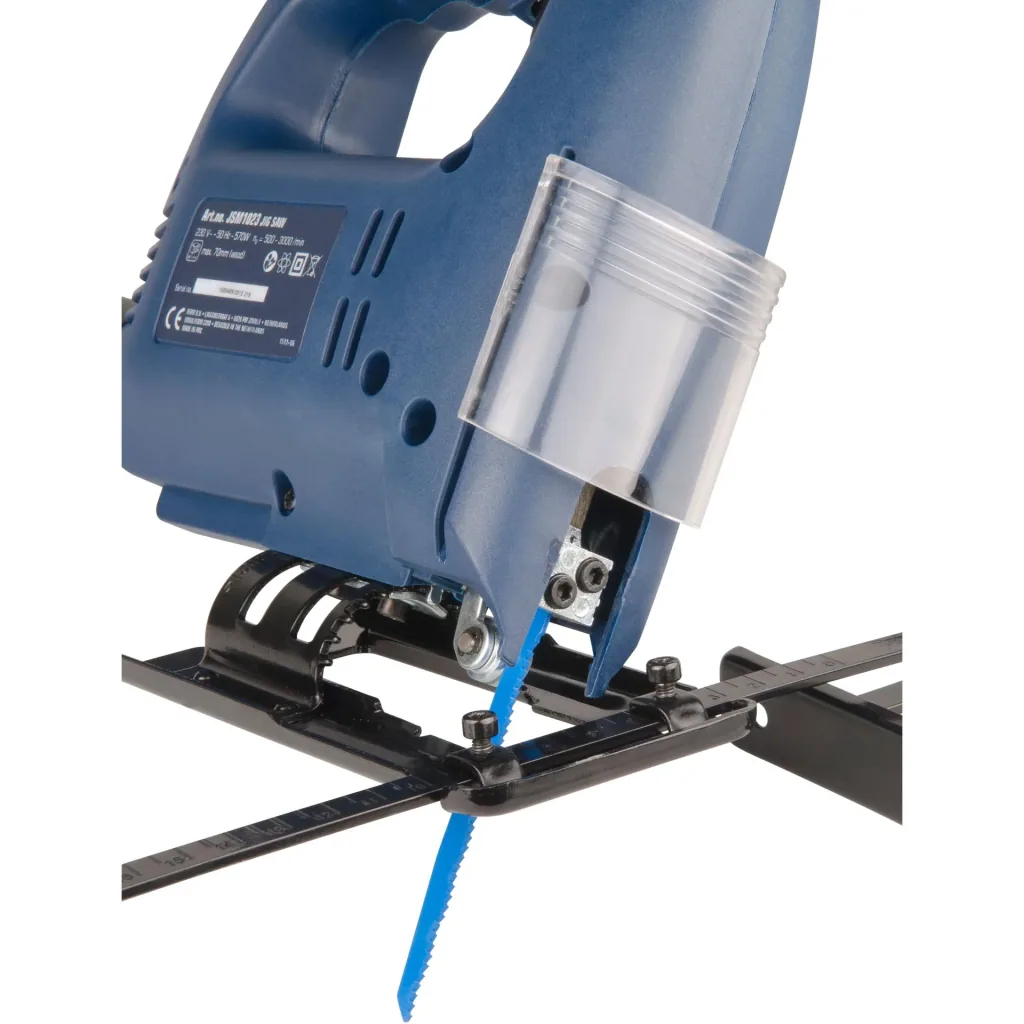 JSM1023 Stichsäge 570W - 4 Pendelpositionen - 45 Grad Einstellbar - Parallelführung - Mit 4 Sägeblätter und Vakuum-adapt
