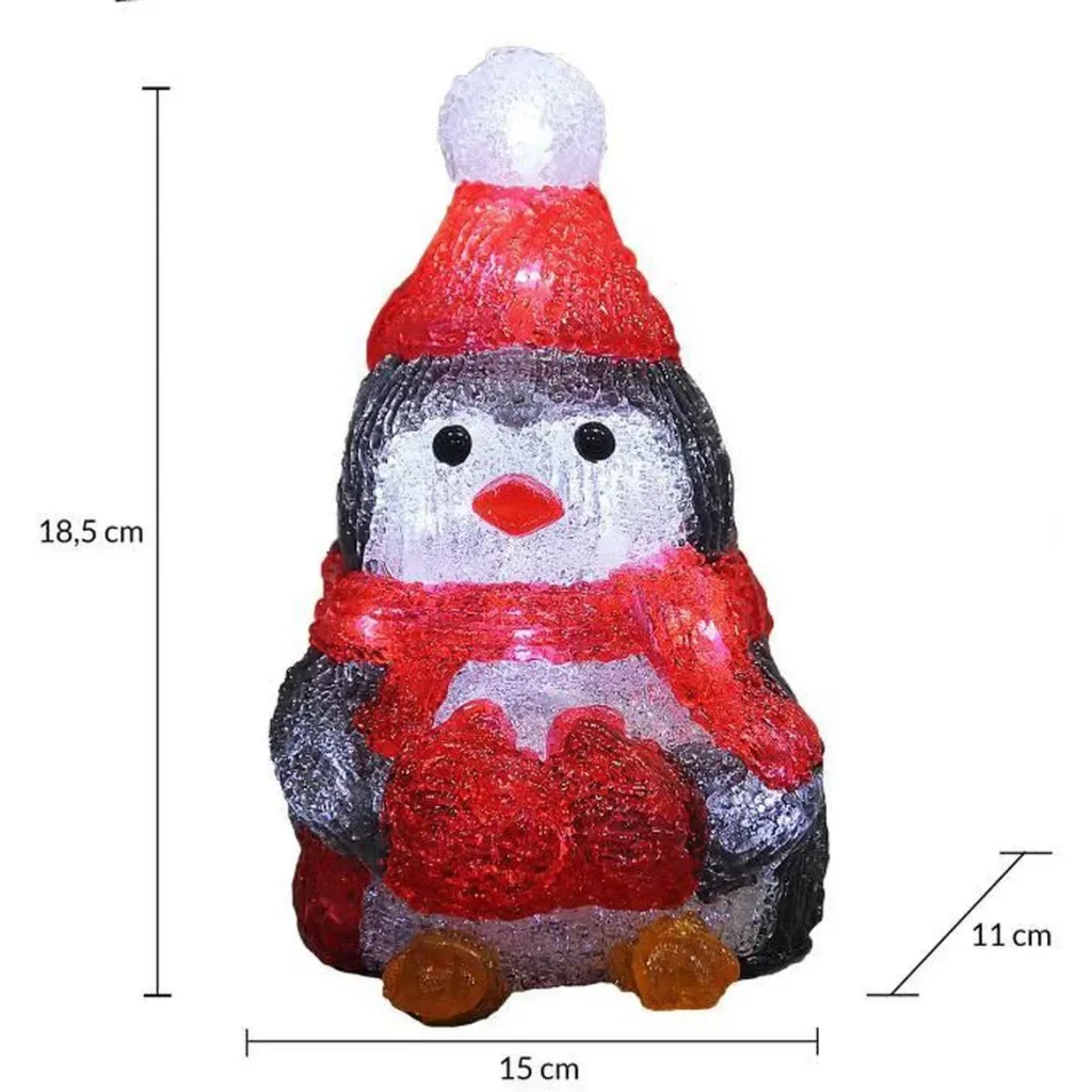 Pinguin LED Figur - mit Batterien - 15x11x18-5Cm