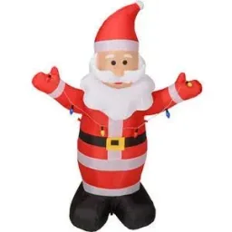 Aufblasbarer Weihnachtsmann - mit farbigen Lichtern - 190 cm