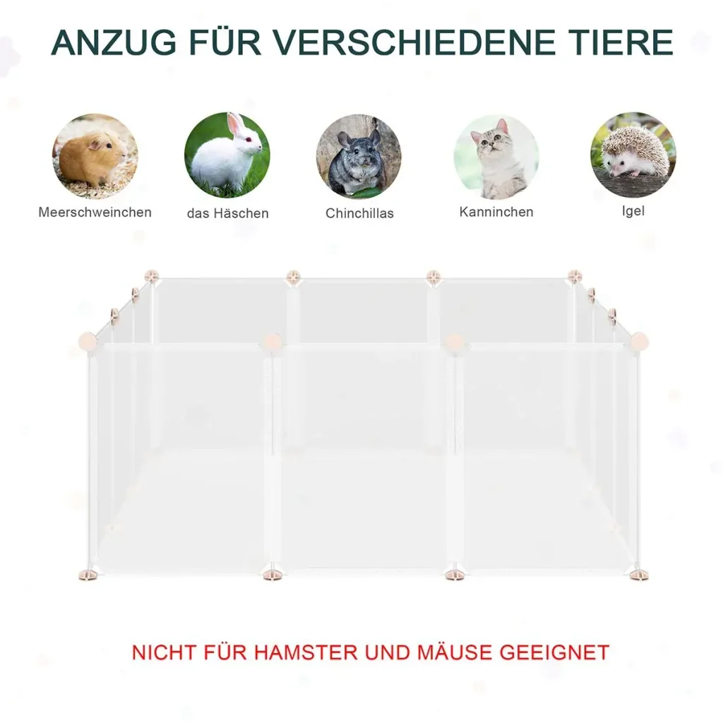 Laufgehege für kleine Haustiere weiß
