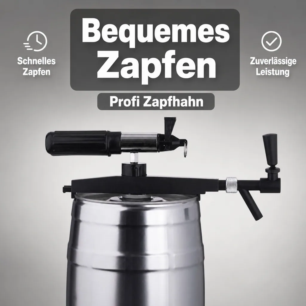 Profi Zapfhahn mit Handpumpe – Für 5L Partyfässer & Bierfässer (CO2-fähig)