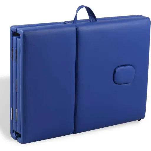 Zusammenklappbare Massageliege mit Aluminiumrahmen (vierteilig / blau)