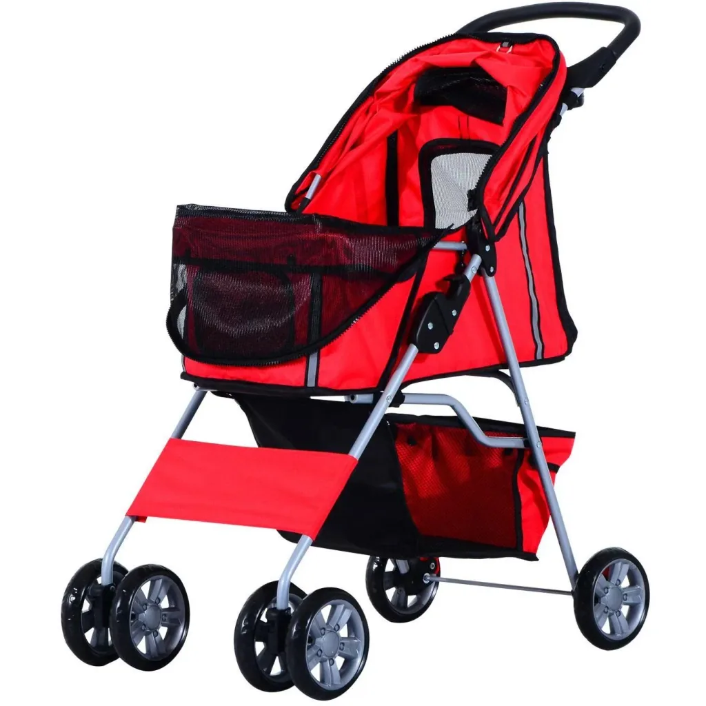 Hundewagen Hundebuggy Hunde Pet Stroller Buggy Rot