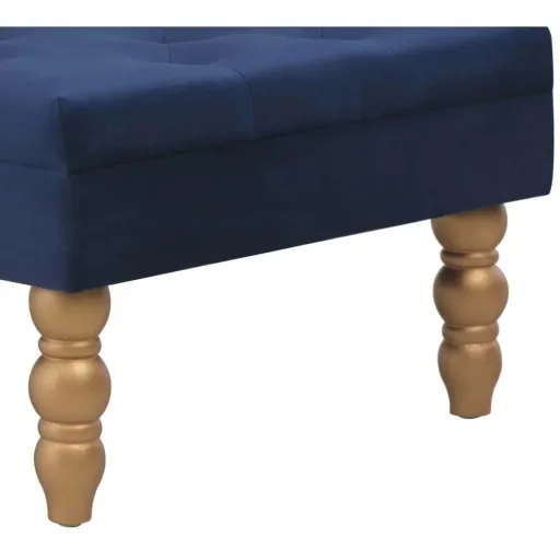 Hocker 60x60x36 cm Samt navy blau