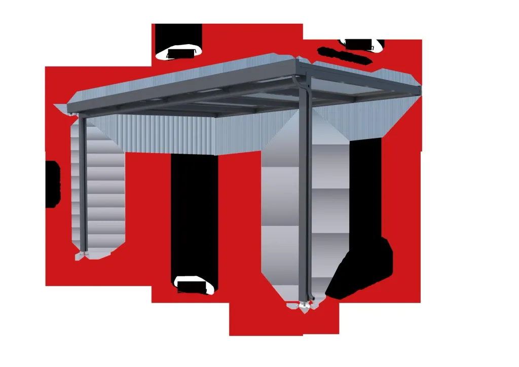 Terrassendach Premium, anthrazit, 4102 x 3060 mm - Polycarbonat Stegplatten 16 mm, opal