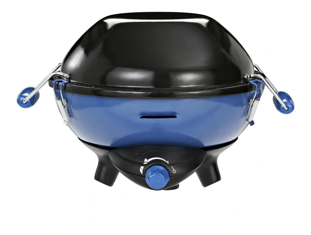 Party Grill  Campingkocher 400 CV, Topfkreuz, Deckel mit Wok-Funktion, wendbare Grill-und Kontaktgrillplatte, Grillrost