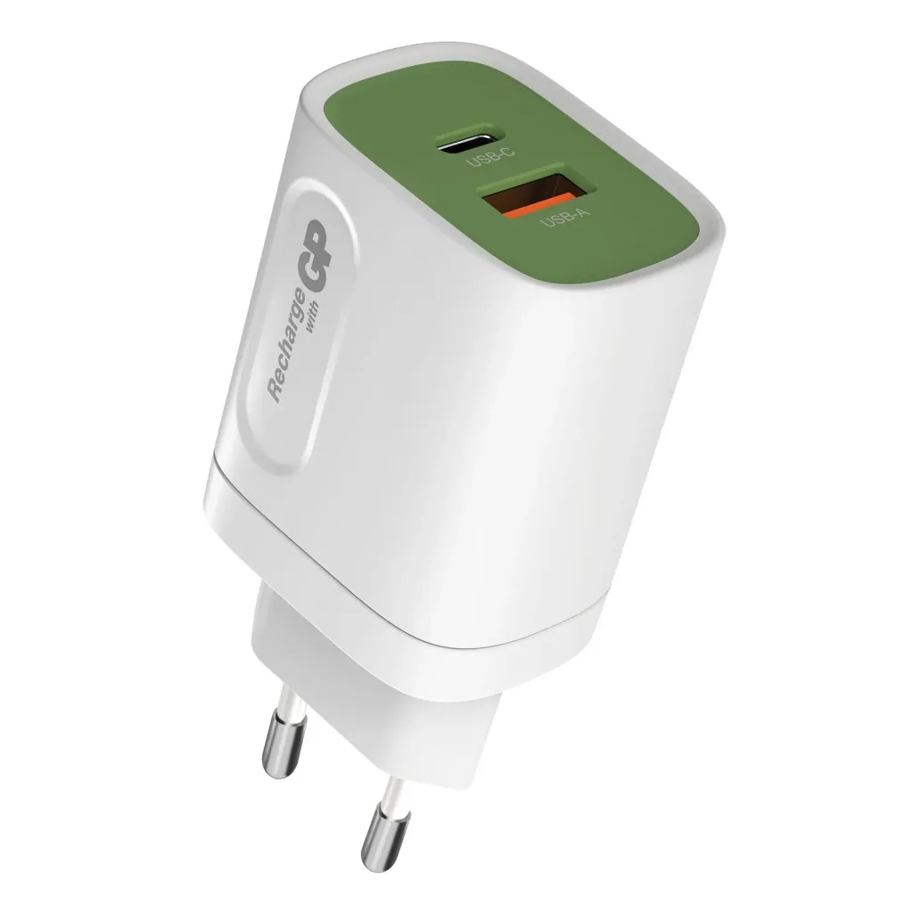 USB Schnellladeadapter mit 1 x USB-A und 1 x USB-C Anschluss inklusive Welt-Reiseadapter, max. 20 Watt