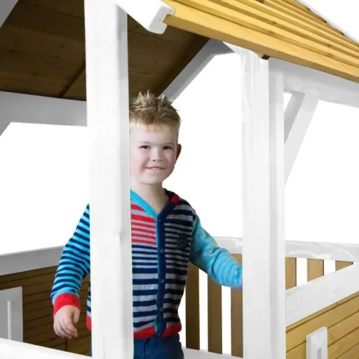 Pumba Spielturm Braun/Weiß - Lila Rutsche