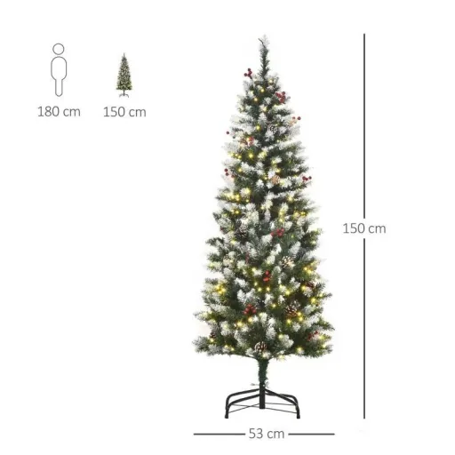 Weihnachtsbaum 1,5 m Christbaum Tannenbaum mit 25 roten Beeren