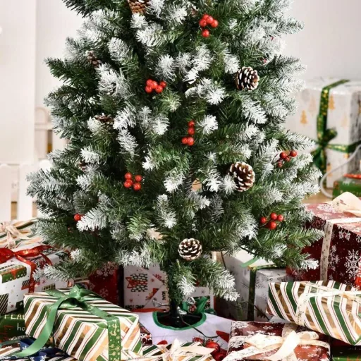 Weihnachtsbaum 1,5 m Christbaum Tannenbaum mit 25 roten Beeren