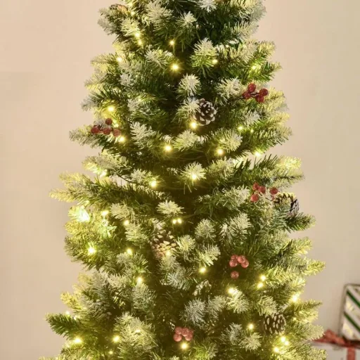 Weihnachtsbaum 1,5 m Christbaum Tannenbaum mit 25 roten Beeren
