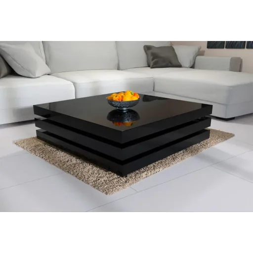 Couchtisch New York schwarz 76x76 cm verstellbar