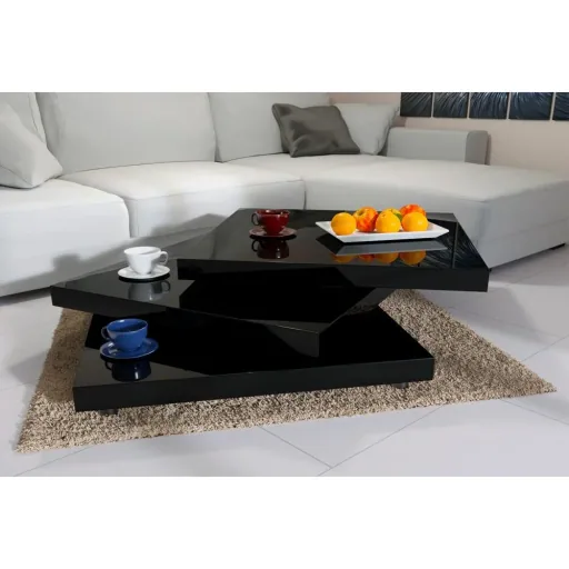 Couchtisch New York schwarz 76x76 cm verstellbar