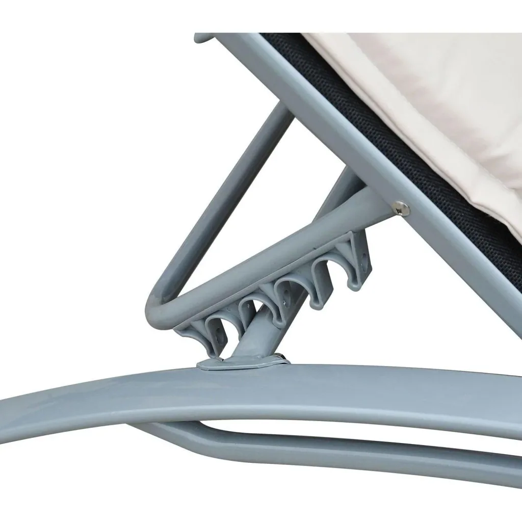 Alu Sonnenliege höhenverstellbar mit Liegematte und Nackenrolle